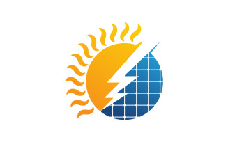 Modern Sun Solar Energy vector icon illustration template v.3