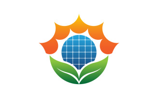 Modern Sun Solar Energy vector icon illustration template v.4