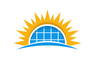 Modern Sun Solar Energy vector icon illustration template v.7