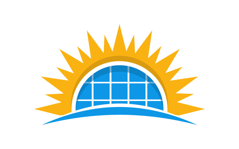Modern Sun Solar Energy vector icon illustration template v.7 Logo Template