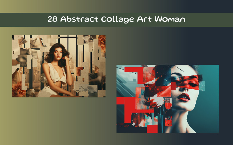 Abstract Collage Art Woman Illustration