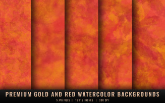Premium Gold and Red Watercolor Backgrounds