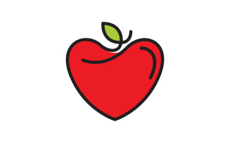 Apple juice fresh fruit logo design Vector icon illustration v.2