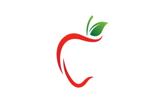Apple juice fresh fruit logo design Vector icon illustration v.5