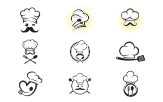 Chef cooking element logo template vector illustration v.12