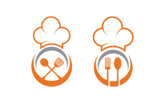 Chef cooking element logo template vector illustration v.3