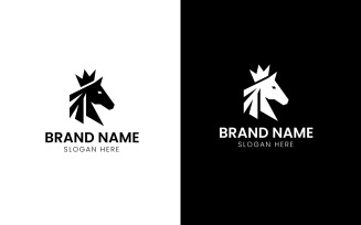 Horse crown mascot logo-748