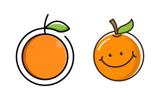 Orange juice fresh fruit logo design Vector icon illustration v.1
