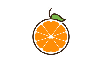 Orange juice fresh fruit logo design Vector icon illustration v.2