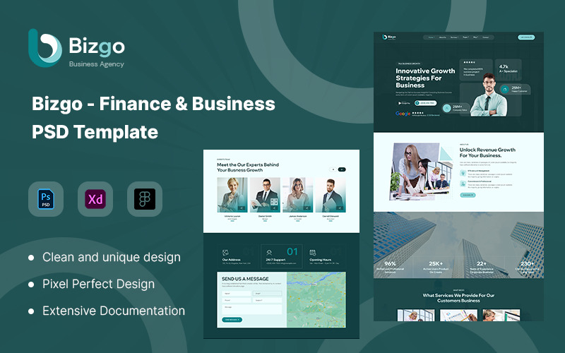 Bizgo - Business & Finance PSD Template