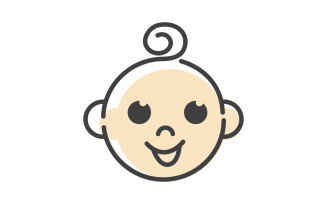 Cute baby Shop logo Vector icon design logo template v.1