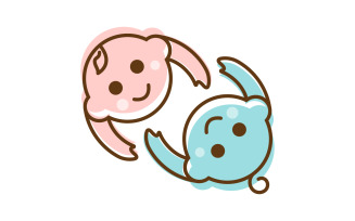 Cute baby Shop logo Vector icon design logo template v.7