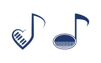 Piano Music education Icon Vector illustration design template v.4