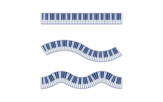 Piano Music education Icon Vector illustration design template v.5
