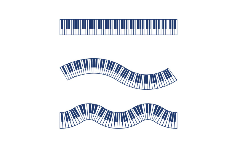 Piano Music education Icon Vector illustration design template v.5 Logo Template