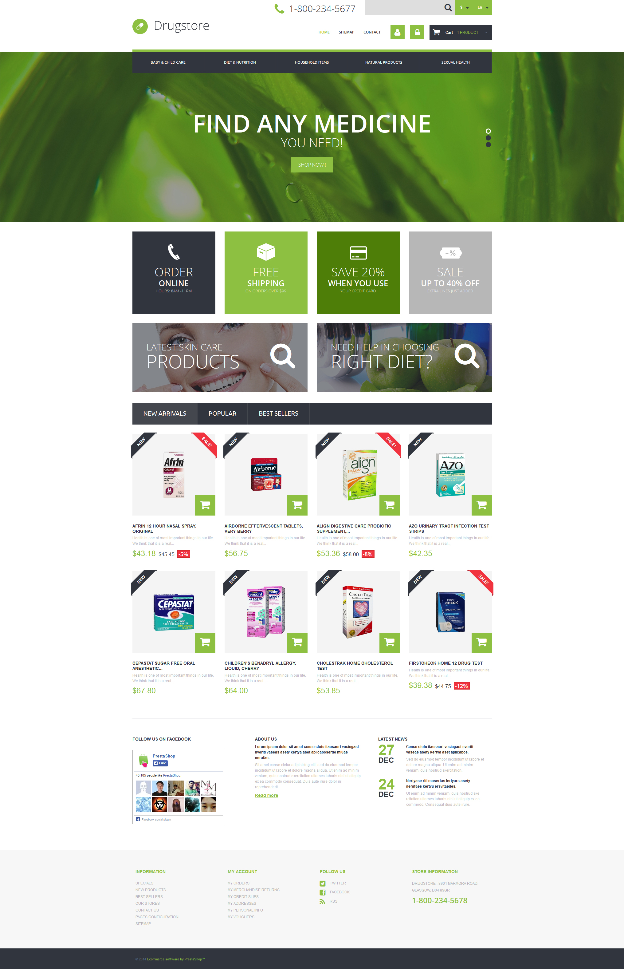 "E commerce de médecine" thème PrestaShop adaptatif #49469 - screenshot