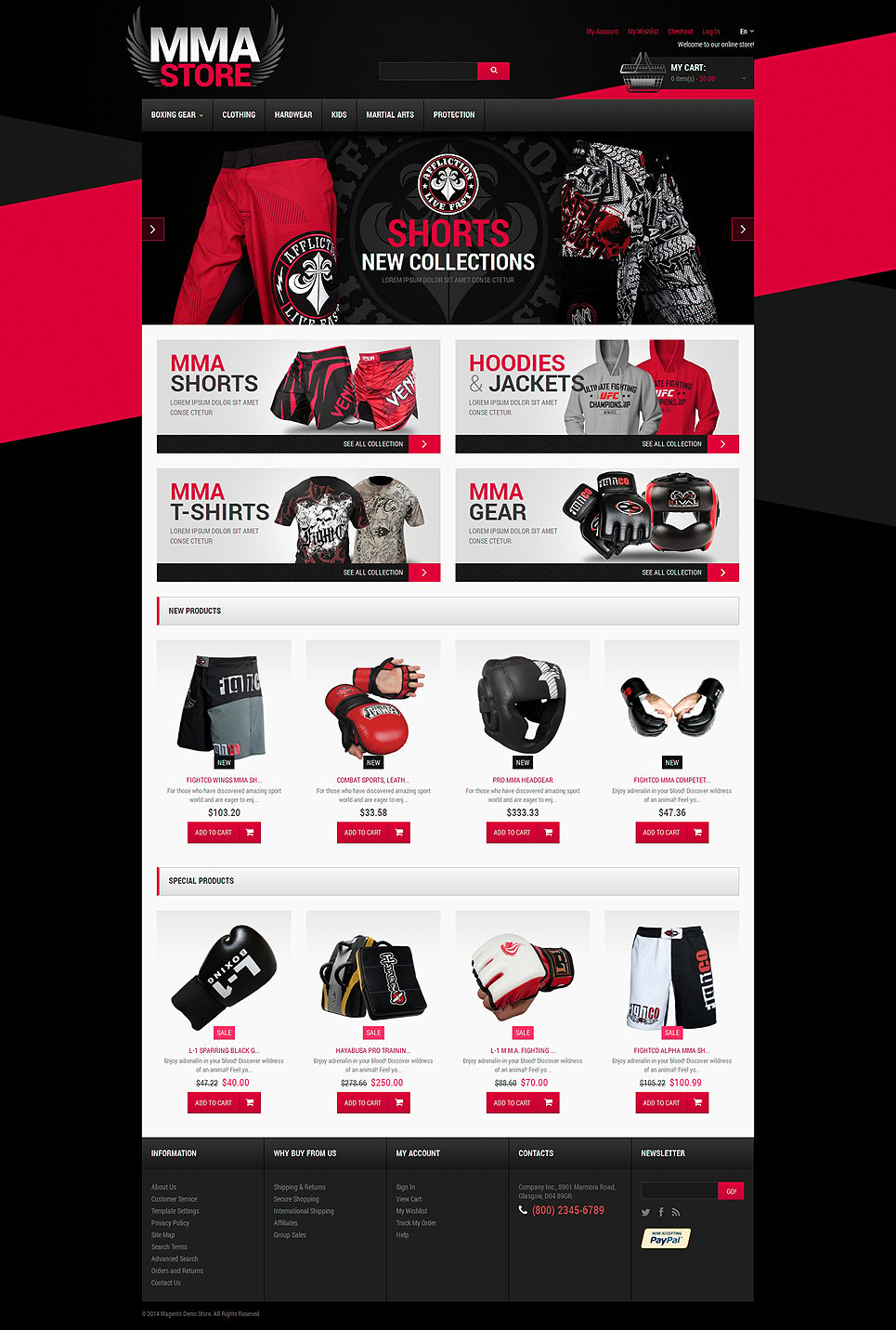 Martial Arts Responsive Magento Theme New Screenshots BIG