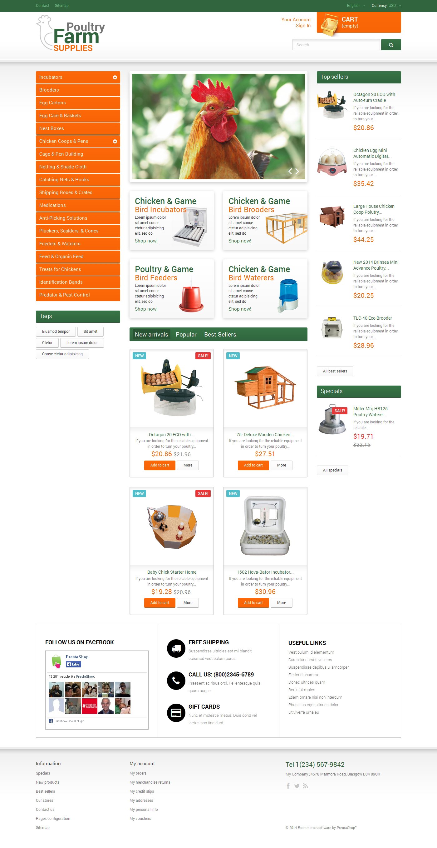 Modello PrestaShop Responsive #49463 "Poultry Farm Supplies" - screenshot