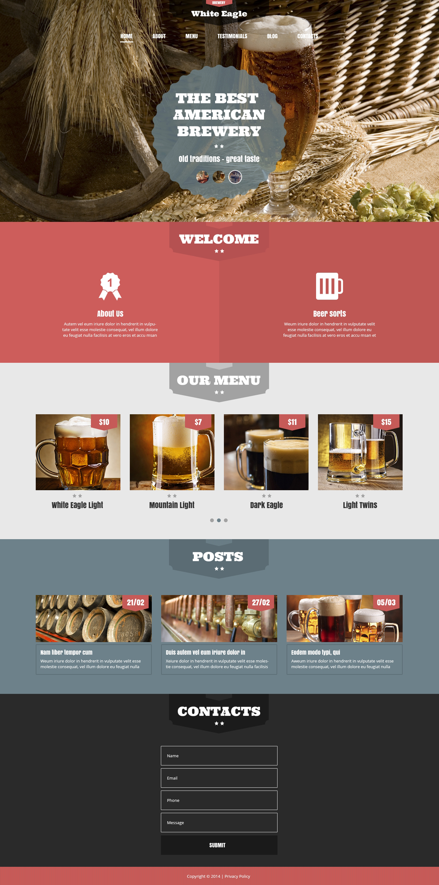 Responzivní WordPress motiv "The Best American Brewery" #49402