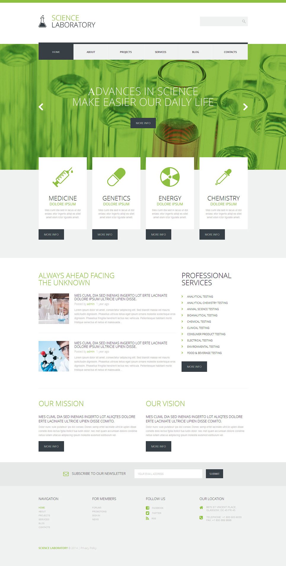 Science Lab WordPress Theme #49466