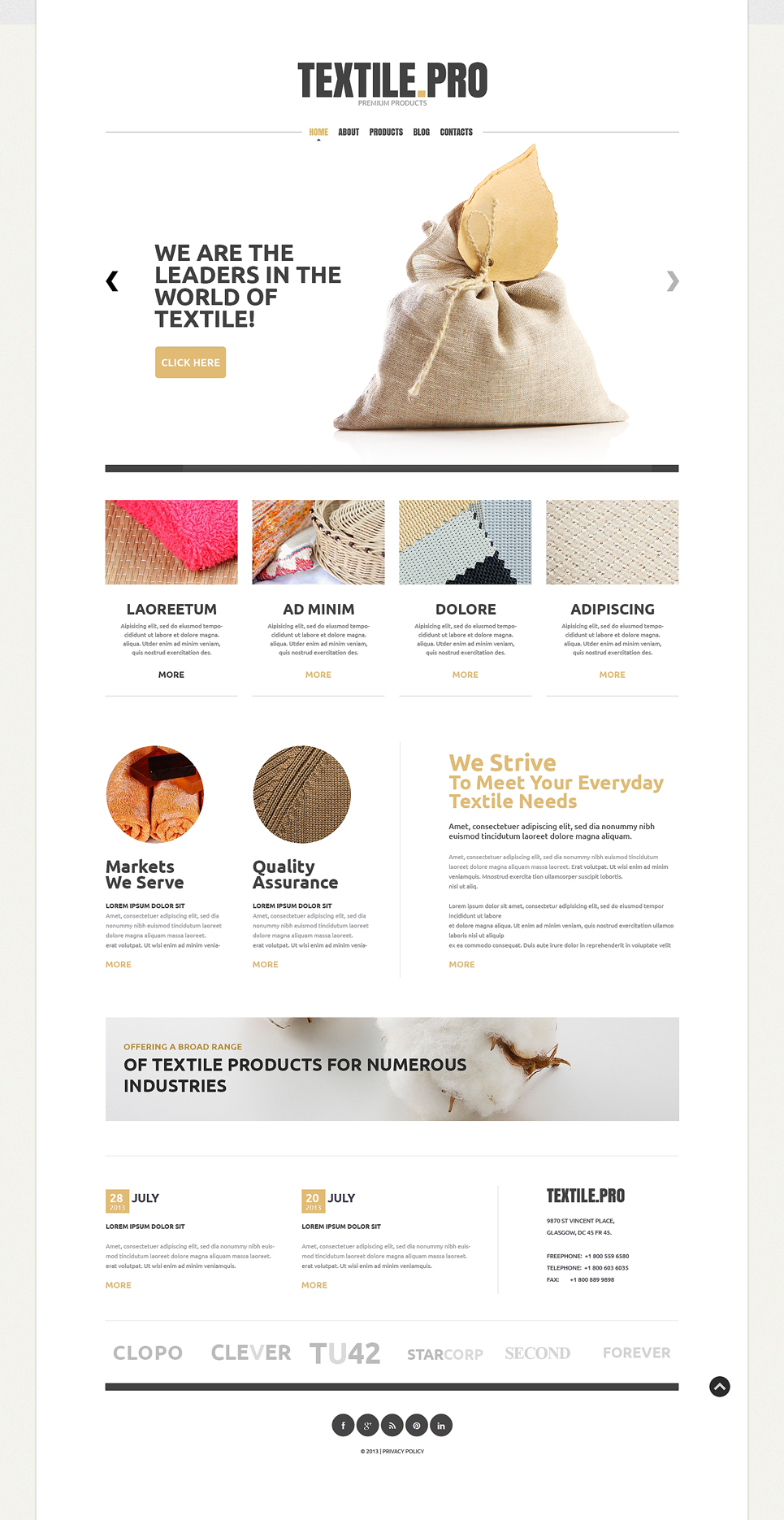 Textile Industry Joomla Template New Screenshots BIG