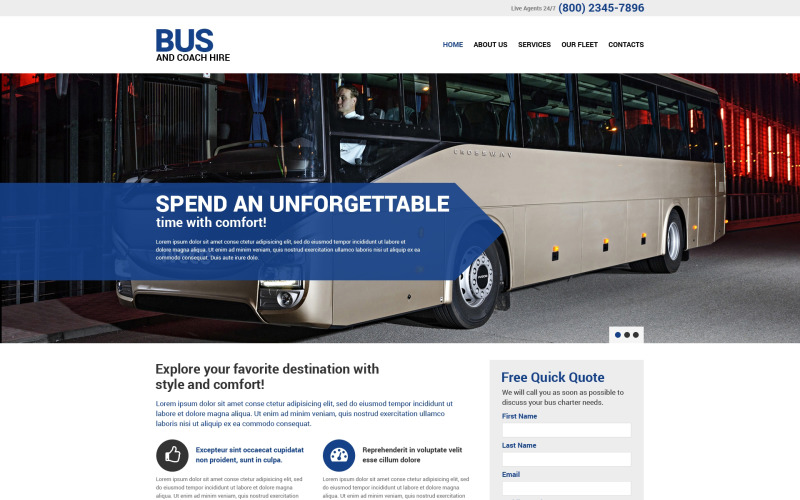 Transportation Responsive Website Template
