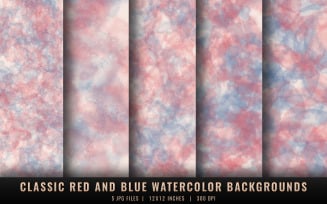Classic Red and Blue Watercolor Backgrounds