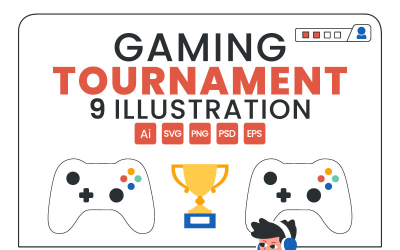 9 E-Sports Gaming Tournament Illustration