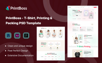 PrintBoss - T-Shirt, Printing & Packing PSD Template