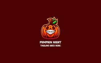 Pumpkin Night Simple Mascot Logo