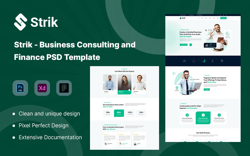 Strik - Business & Finance PSD Template