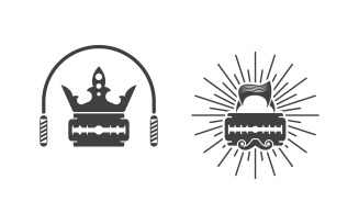 Barber shop element Logo Vector icon design illustration v.7