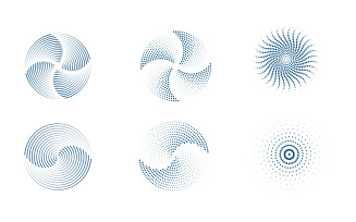 Halftone circle dots vector illustration design template v.4