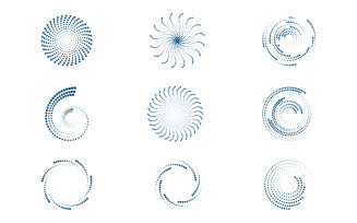 Halftone circle dots vector illustration design template v.5