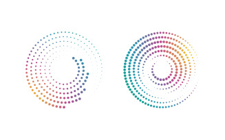 Halftone circle dots vector illustration design template v.7