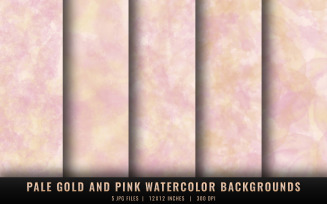 Pale Gold and Pink Watercolor Backgrounds