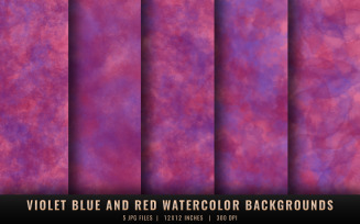 Violet Blue and Red Watercolor Backgrounds