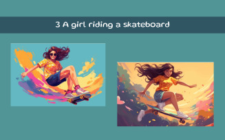 A girl riding a skateboard