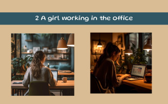 A girl working in the office