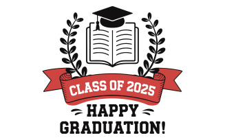 A graduation-themed sticker