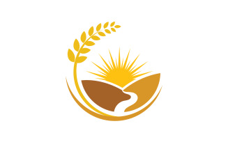 Agriculture Rice farm wheat vector icon illustration design v.2