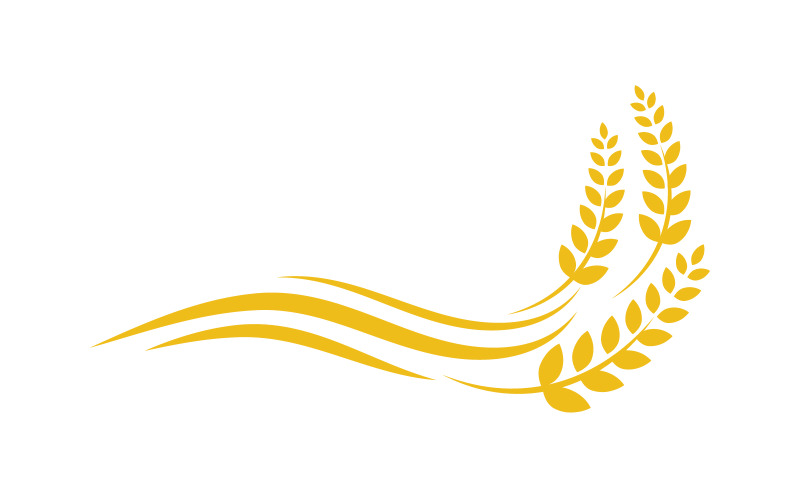 Agriculture Rice farm wheat vector icon illustration design v.7 Logo Template