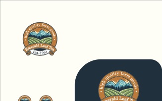 Emerald Leaf Tea logo Design Template