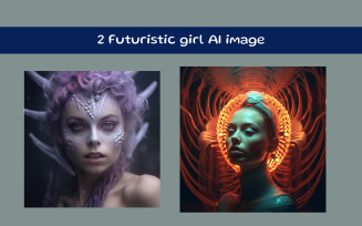 Futuristic attractive girl AI image