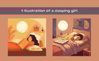 Illustration of a sleeping girl