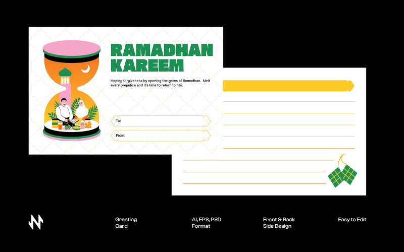 Minimal Ramadan Kareem Greeting Card Corporate Identity