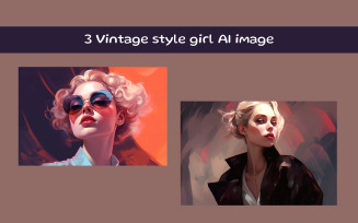 Vintage style woman AI image