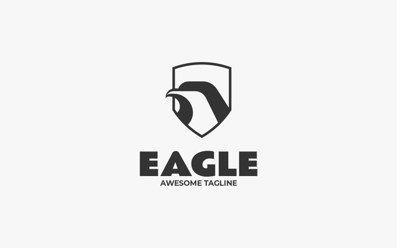 Eagle Line Art Logo Template 1