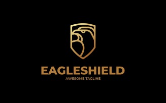 Eagle Shield Line Art Logo 25