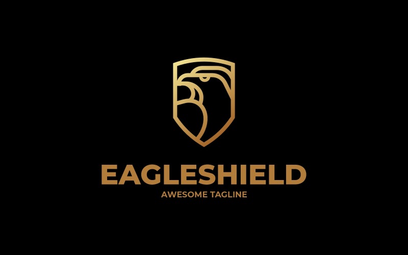 Eagle Shield Line Art Logo 25 Logo Template